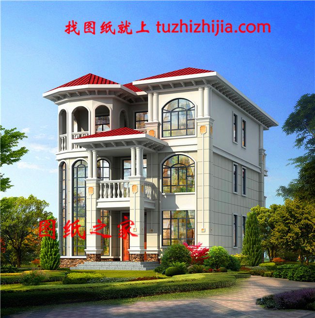 農村三間三層自建房圖，外觀時尚布局講究，經得起時間的考驗