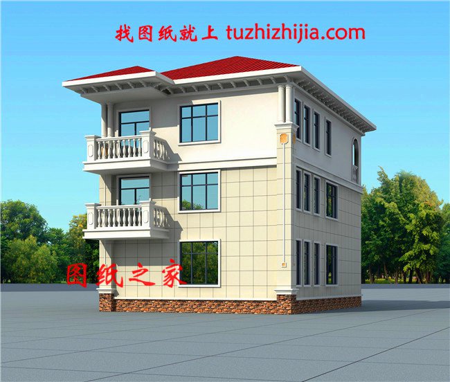 農村三間三層自建房圖，外觀時尚布局講究，經得起時間的考驗