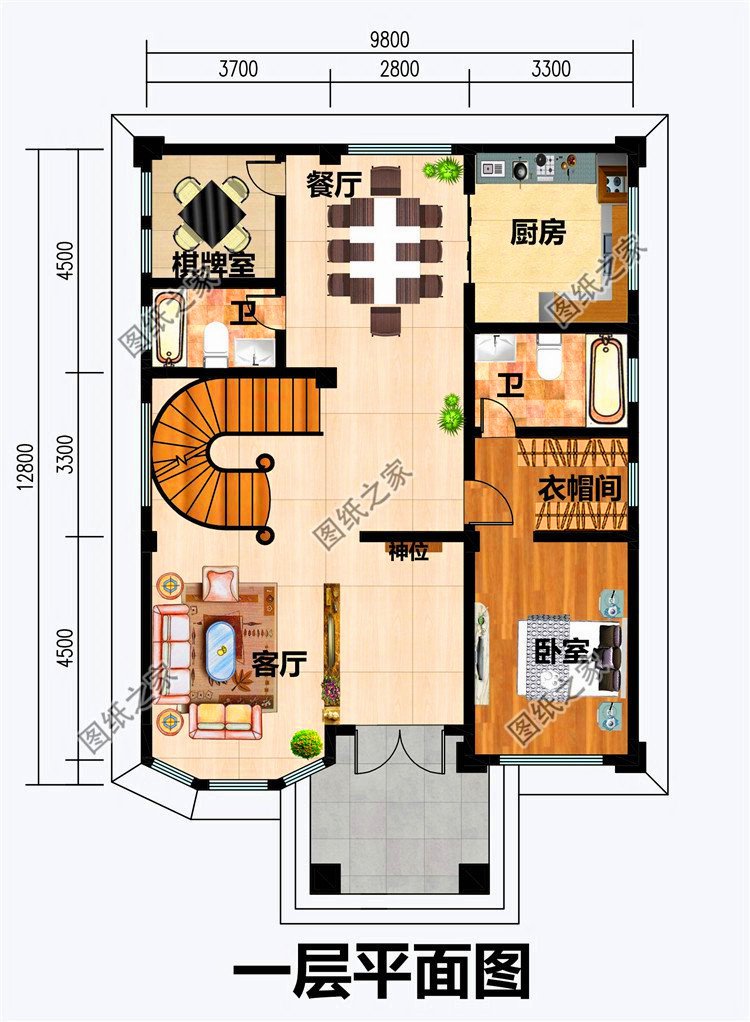 農村三間三層自建房圖，外觀時尚布局講究，經得起時間的考驗