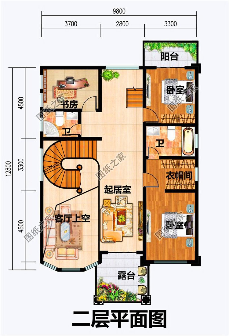 農村三間三層自建房圖，外觀時尚布局講究，經得起時間的考驗