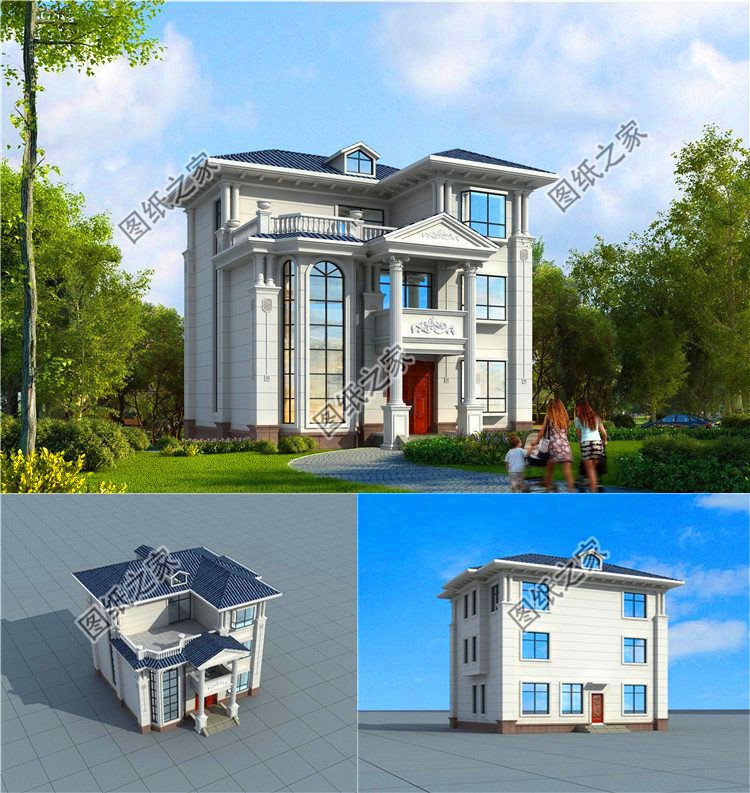 農村三間三層自建房圖，外觀時尚布局講究，經得起時間的考驗