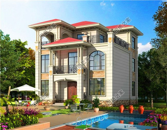 農村三間三層自建房圖，外觀時尚布局講究，經得起時間的考驗