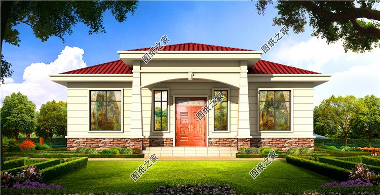 農(nóng)村一層自建房效果圖，另附4室一廳詳細(xì)圖，建房一定要看