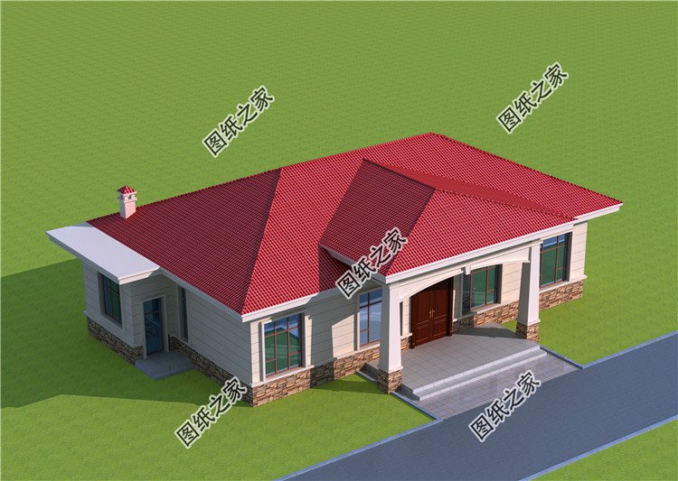 農(nóng)村一層自建房效果圖，另附4室一廳詳細(xì)圖，建房一定要看