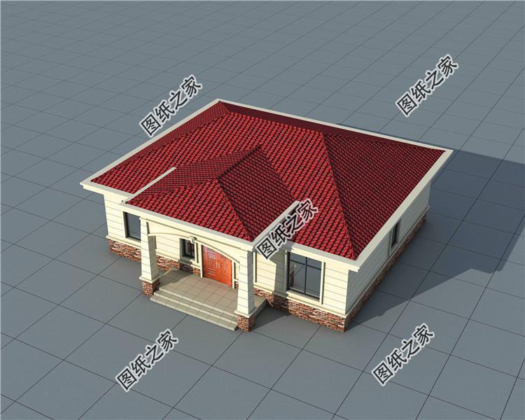 農(nóng)村一層自建房效果圖，另附4室一廳詳細(xì)圖，建房一定要看