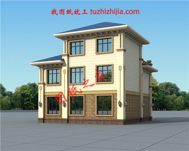 農村三層帶陽臺外觀圖，時尚大氣，我都想建了