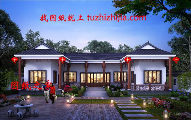 農(nóng)村一層自建房帶小院，帶效果圖和戶型圖，建房前必看