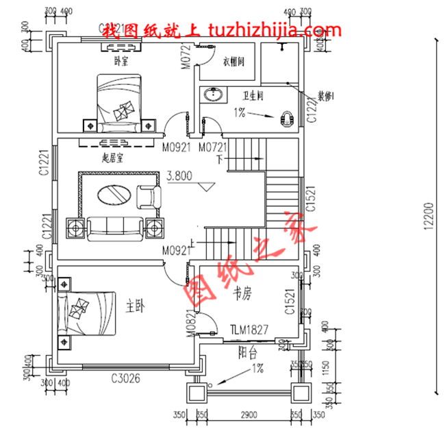 8*12自建房設(shè)計(jì)圖，外觀洋氣，簡(jiǎn)單實(shí)用