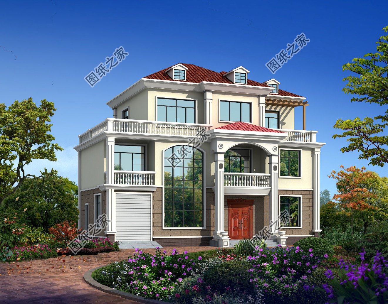 4套高顏值別墅效果圖帶戶型圖，美觀實(shí)用，百看不厭