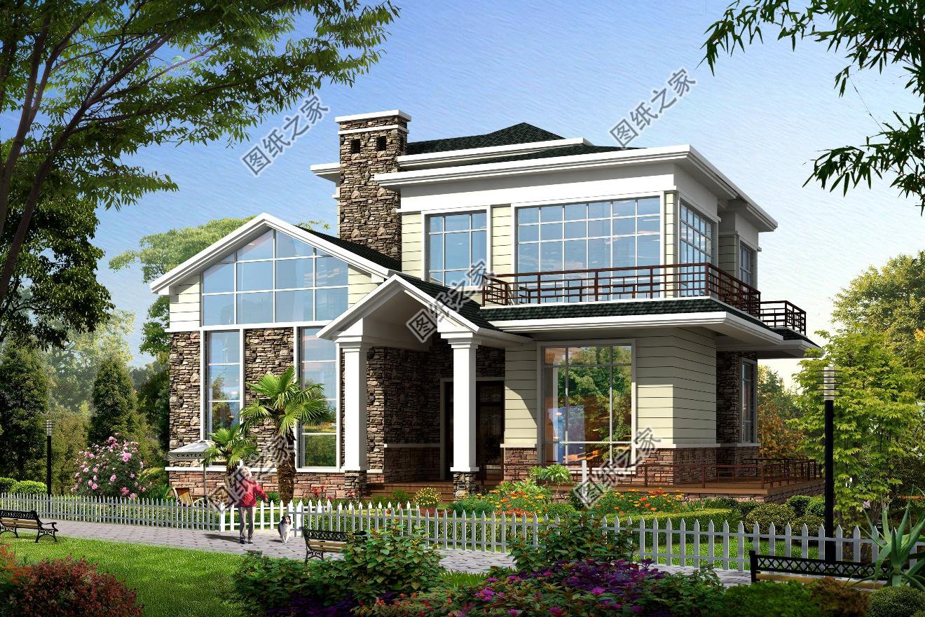 4套高顏值別墅效果圖帶戶型圖，美觀實(shí)用，百看不厭