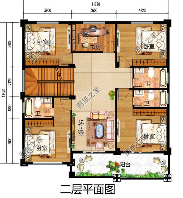 4套三層帶陽臺別墅設(shè)計圖，準備建房的朋友可千萬別錯過