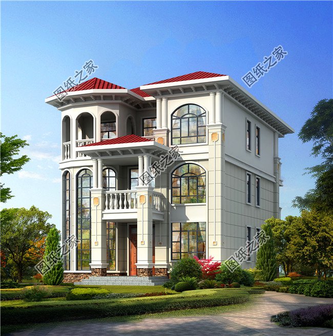 4套三層帶陽臺別墅設(shè)計圖，準備建房的朋友可千萬別錯過