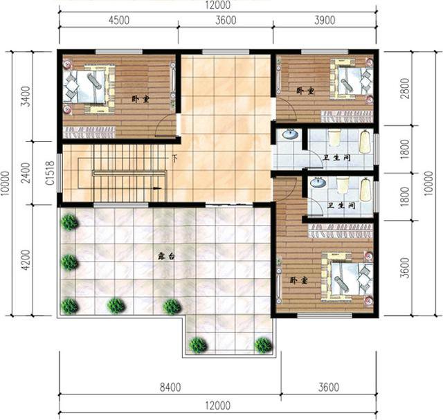 10x12米自建套房圖紙，包括一層到三層，你想要的都有