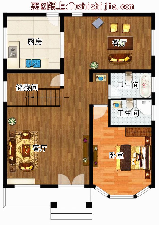 農(nóng)村90平米二層設(shè)計圖，小宅基地蓋起來照樣驚艷