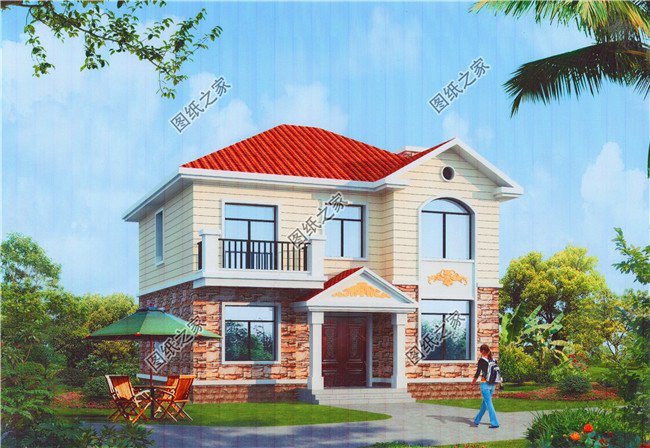 四套農(nóng)村100平方二層小洋樓設計圖，蓋上一套住進去舒適又安心