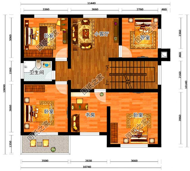 四套農(nóng)村100平方二層小洋樓設計圖，蓋上一套住進去舒適又安心