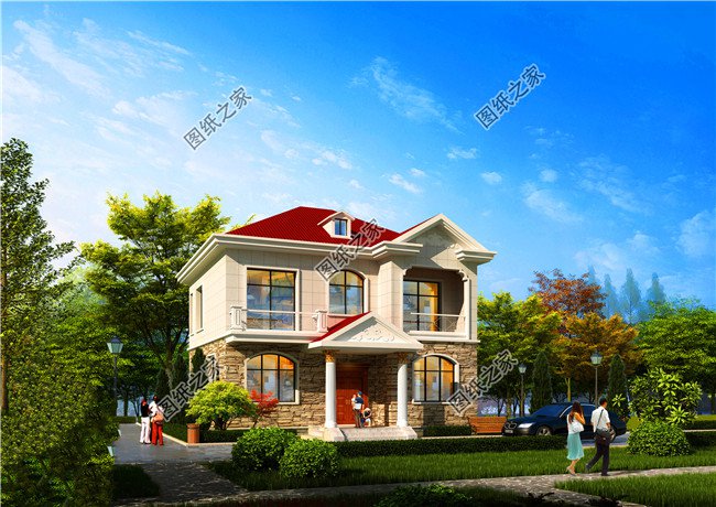 四套農(nóng)村100平方二層小洋樓設計圖，蓋上一套住進去舒適又安心