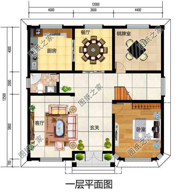 三款12米乘12米建房設(shè)計(jì)圖，戶型方正，每個(gè)村都該有的戶型