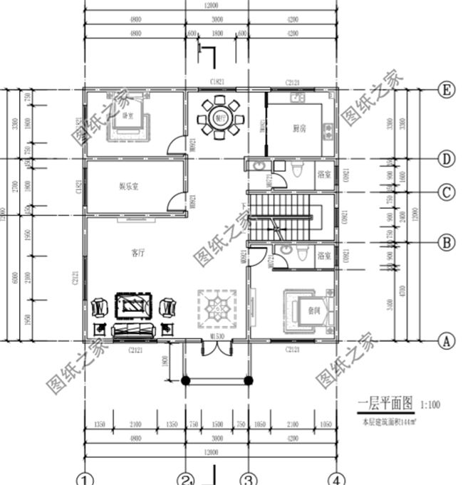 三款12米乘12米建房設(shè)計(jì)圖，戶型方正，每個(gè)村都該有的戶型