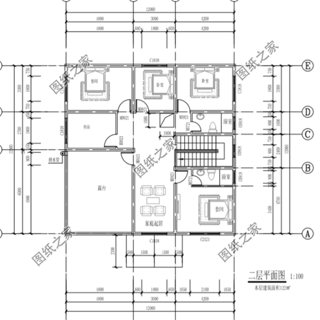 三款12米乘12米建房設(shè)計(jì)圖，戶型方正，每個(gè)村都該有的戶型