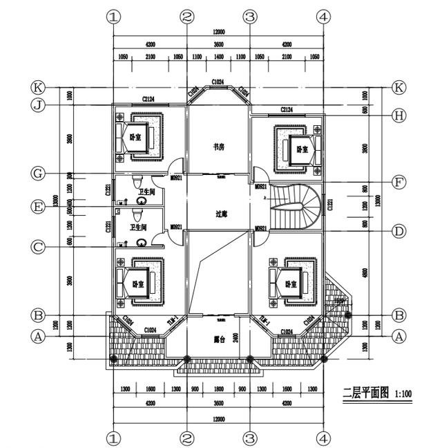 農(nóng)村復(fù)式二層半別墅圖，這樣建的房子，住著更舒適