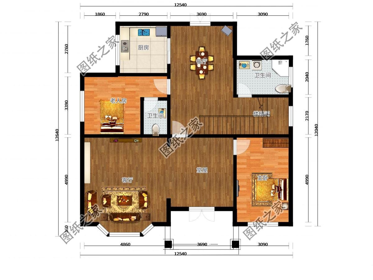 12米*12米農(nóng)村建房設(shè)計圖，經(jīng)典不過時，農(nóng)村自建房不二的選擇
