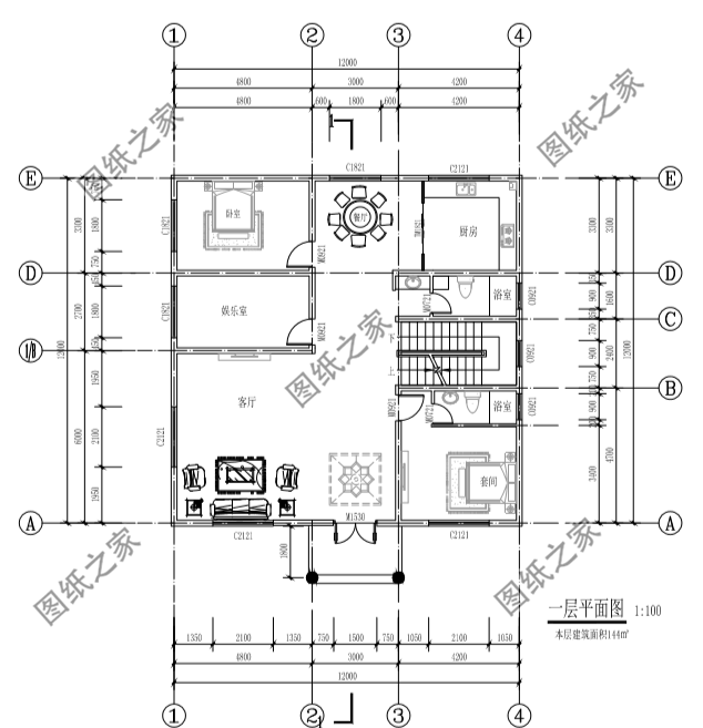 12米*12米農(nóng)村建房設(shè)計圖，經(jīng)典不過時，農(nóng)村自建房不二的選擇