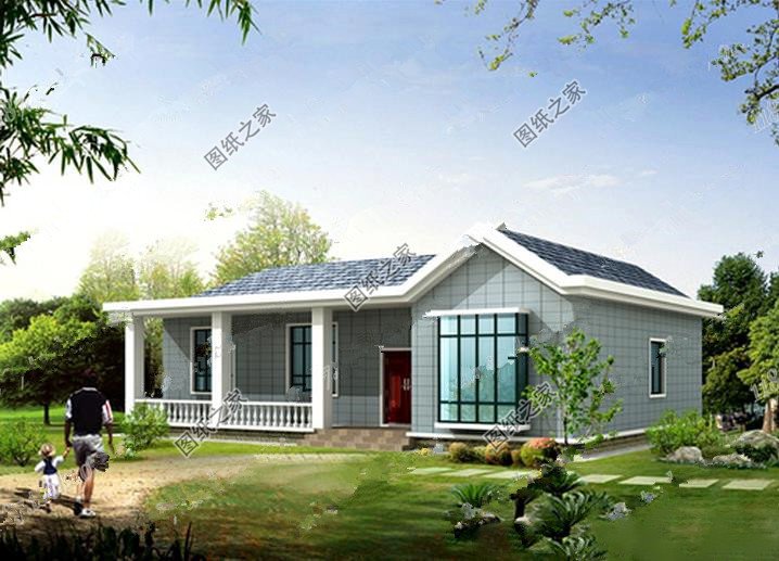 一層平房設(shè)計(jì)圖農(nóng)村自建房戶型圖，外觀很有排面，家人很喜歡