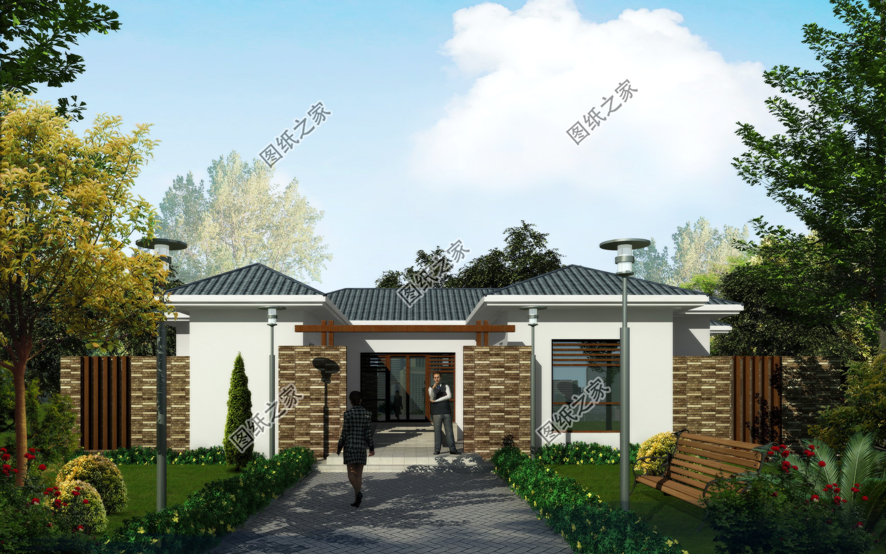 一層平房設(shè)計(jì)圖農(nóng)村自建房戶型圖，外觀很有排面，家人很喜歡