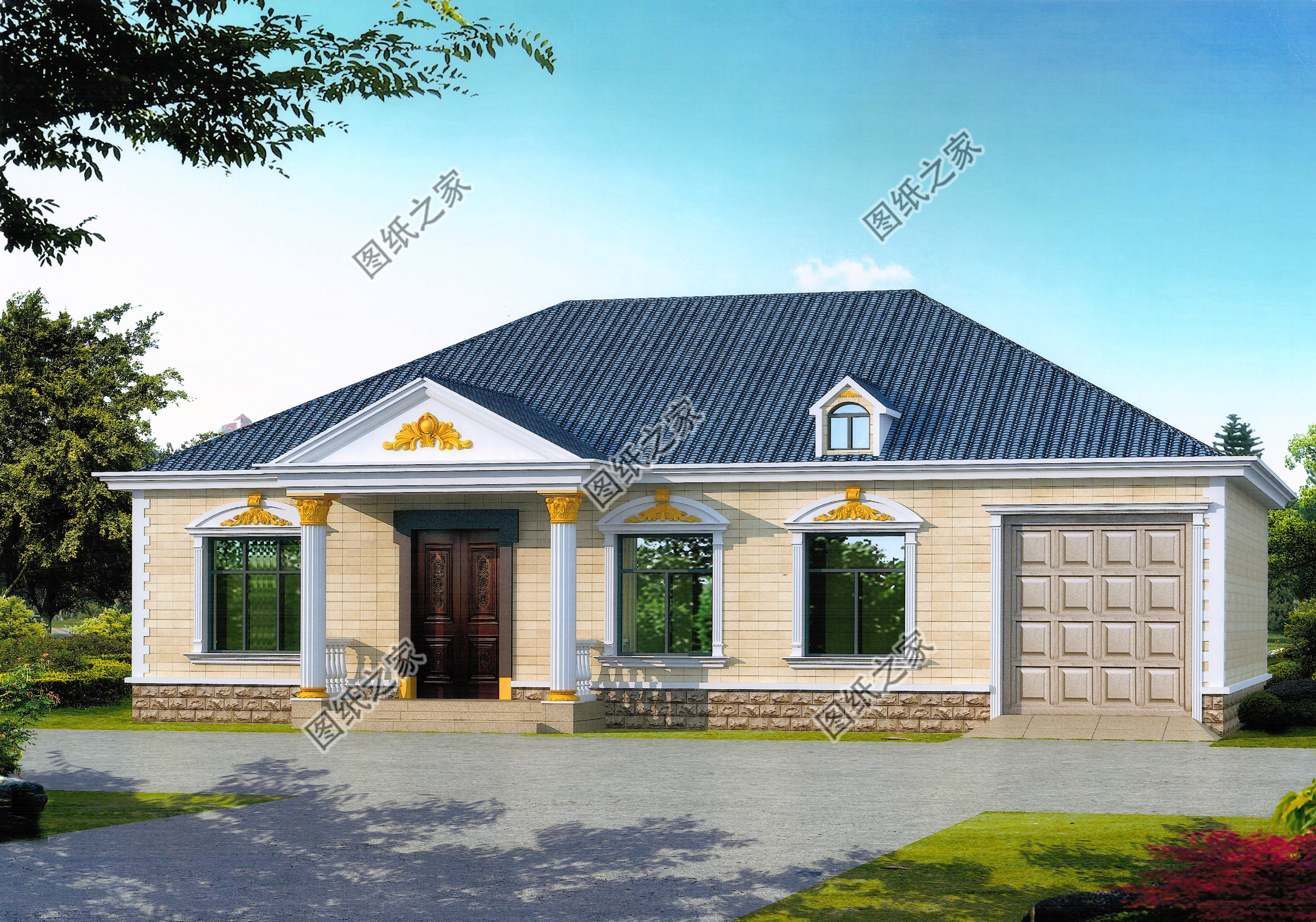 一層平房設(shè)計(jì)圖農(nóng)村自建房戶型圖，外觀很有排面，家人很喜歡