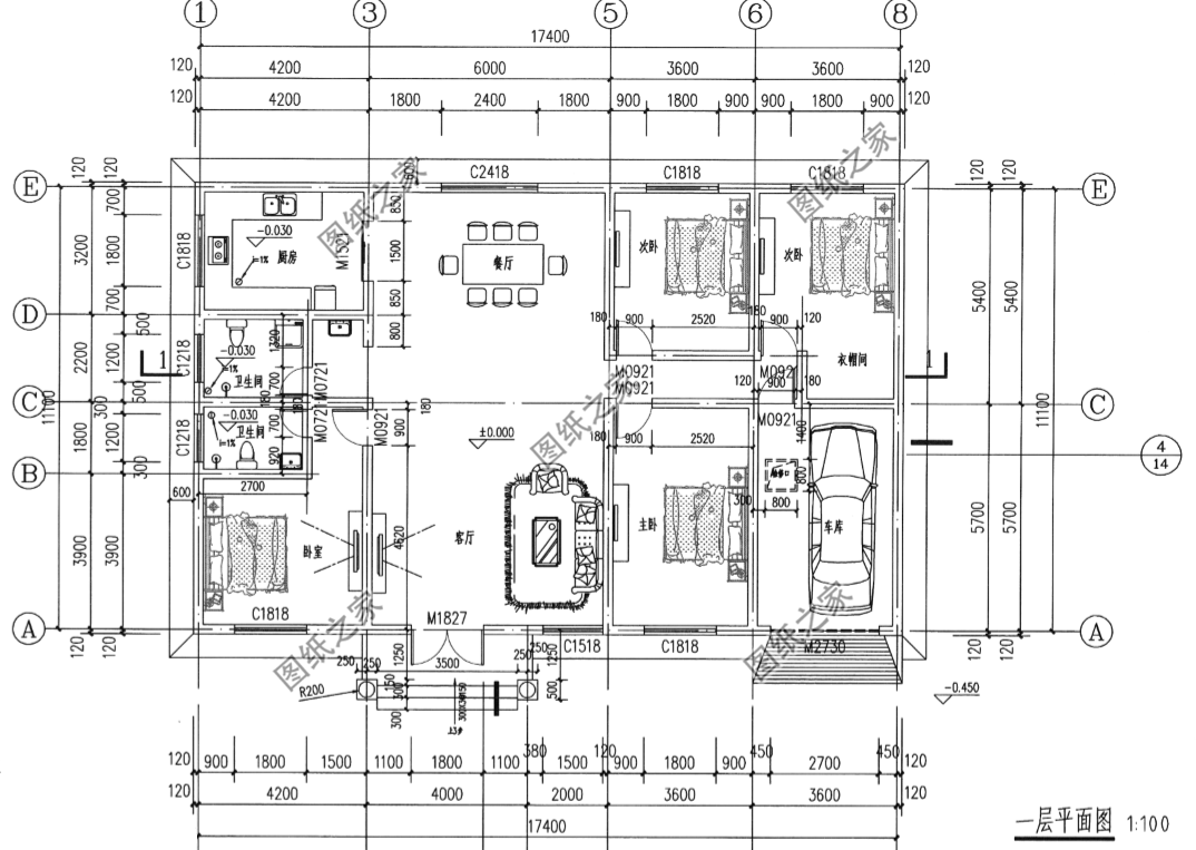 一層平房設(shè)計(jì)圖農(nóng)村自建房戶型圖，外觀很有排面，家人很喜歡