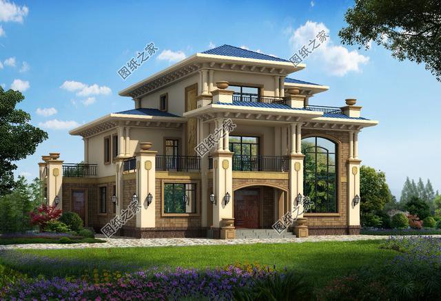 農(nóng)村帶陽臺三層樓房圖，采光就靠它，關(guān)鍵是溫馨