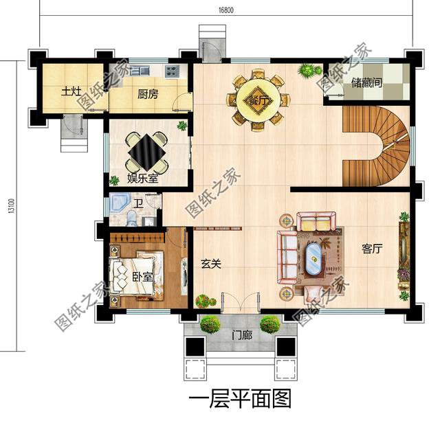 農(nóng)村帶陽臺三層樓房圖，采光就靠它，關(guān)鍵是溫馨