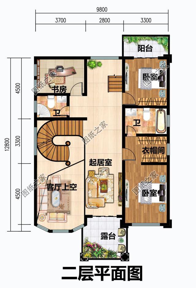 農(nóng)村帶陽臺三層樓房圖，采光就靠它，關(guān)鍵是溫馨