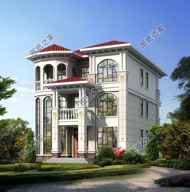 農(nóng)村建房子三層樓圖片，戶型簡單又美觀，適合全家人居住