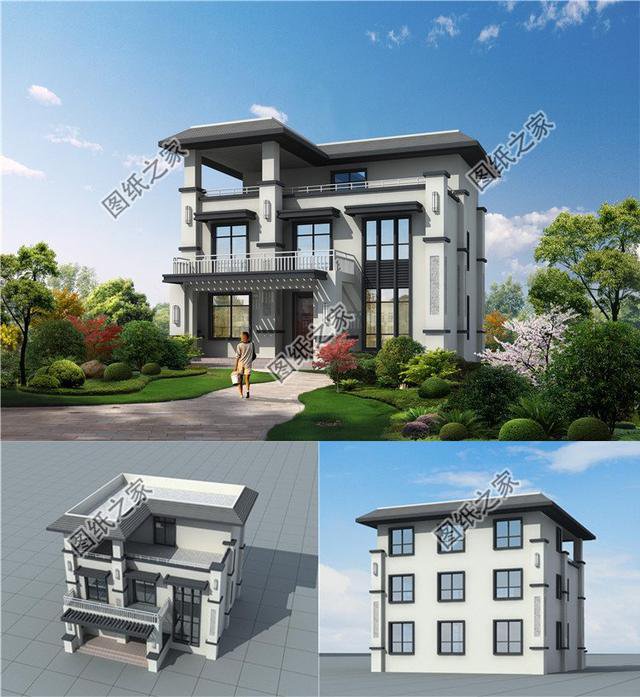 新款現(xiàn)代三層平頂別墅設(shè)計(jì)圖，符合生活需要，建房前一定要看看