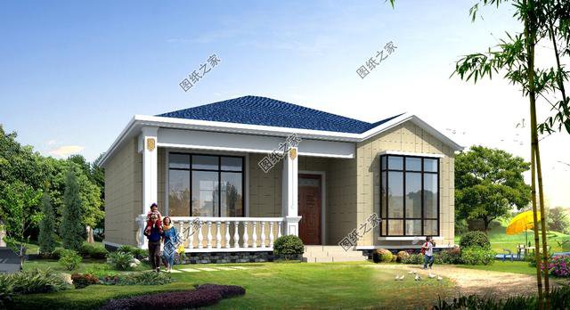 農(nóng)村一層平房圖片，適合養(yǎng)老，經(jīng)濟(jì)實(shí)惠，十五萬就能蓋成