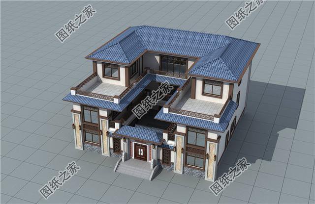 新中式三層四合院，外觀華麗大氣，四世同堂都可以住