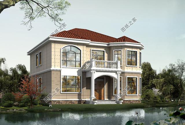 農(nóng)村簡(jiǎn)單大氣二層樓房圖片，設(shè)計(jì)師最新設(shè)計(jì)，簡(jiǎn)約又不失大氣