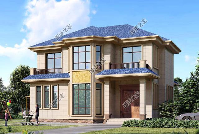 農(nóng)村簡(jiǎn)單大氣二層樓房圖片，設(shè)計(jì)師最新設(shè)計(jì)，簡(jiǎn)約又不失大氣