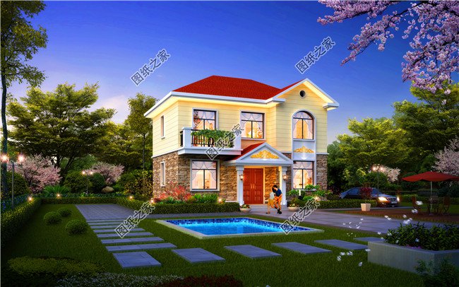 經(jīng)濟(jì)實(shí)用型農(nóng)村15萬元二層小樓圖，造價(jià)低，值得建造！