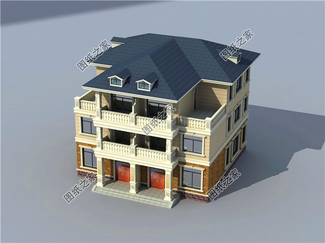 兄弟雙拼四間三層別墅設(shè)計(jì)圖，這樣建感情更親近，4套戶型外觀全都是精品