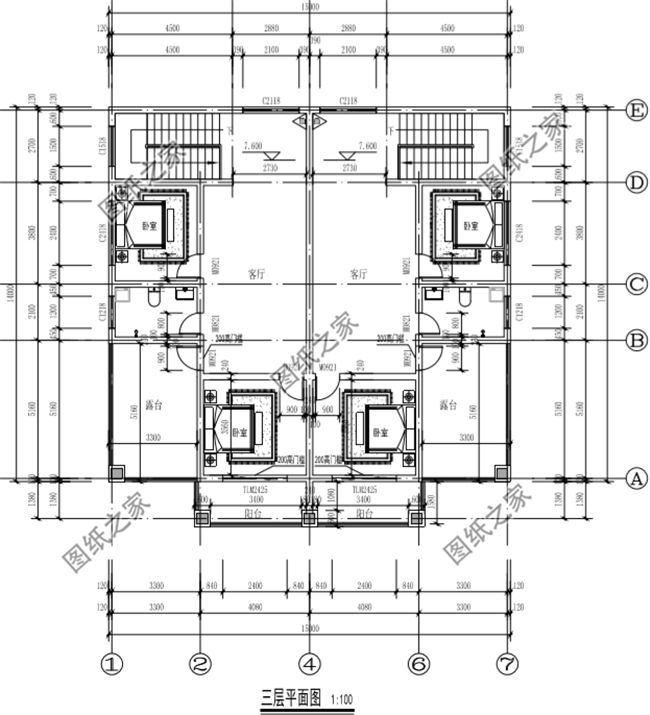 兄弟雙拼四間三層別墅設(shè)計(jì)圖，這樣建感情更親近，4套戶型外觀全都是精品