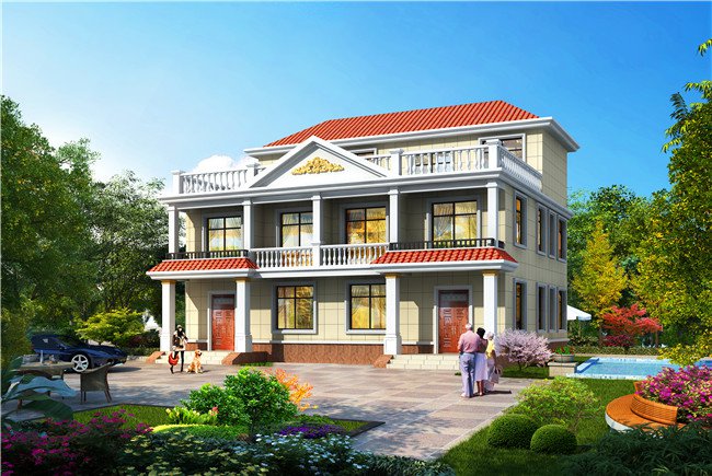 兄弟雙拼四間三層別墅設(shè)計(jì)圖，這樣建感情更親近，4套戶型外觀全都是精品