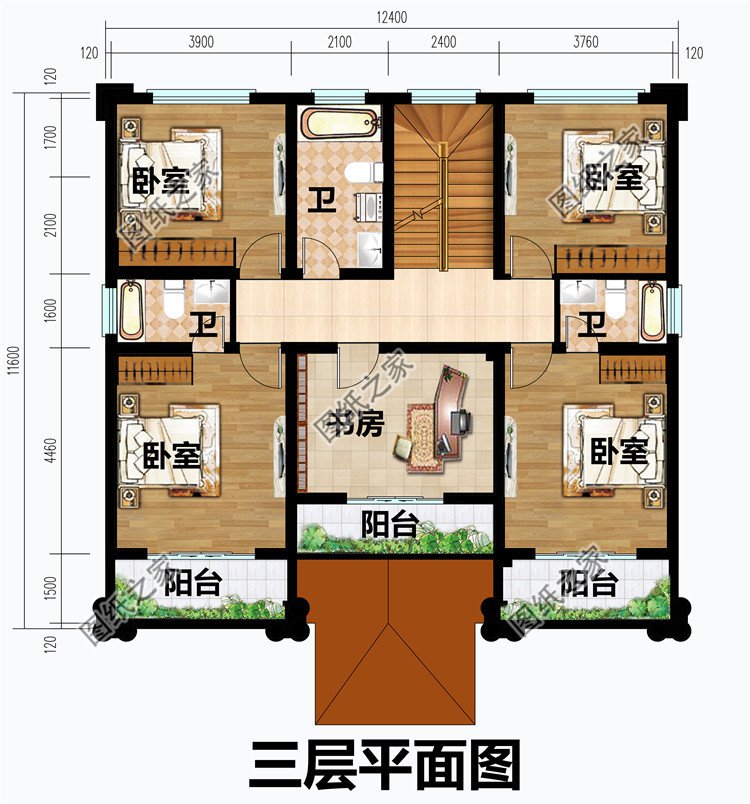 簡歐復(fù)式四層別墅房屋設(shè)計圖