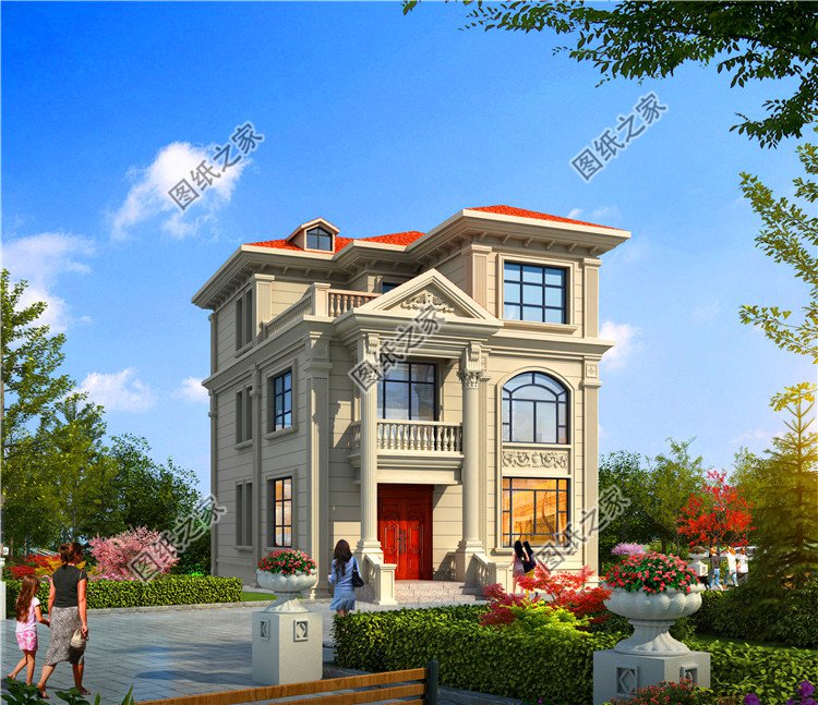 開間9米農(nóng)村三層別墅圖，就算宅基地再小，建出來的房子也能很氣派