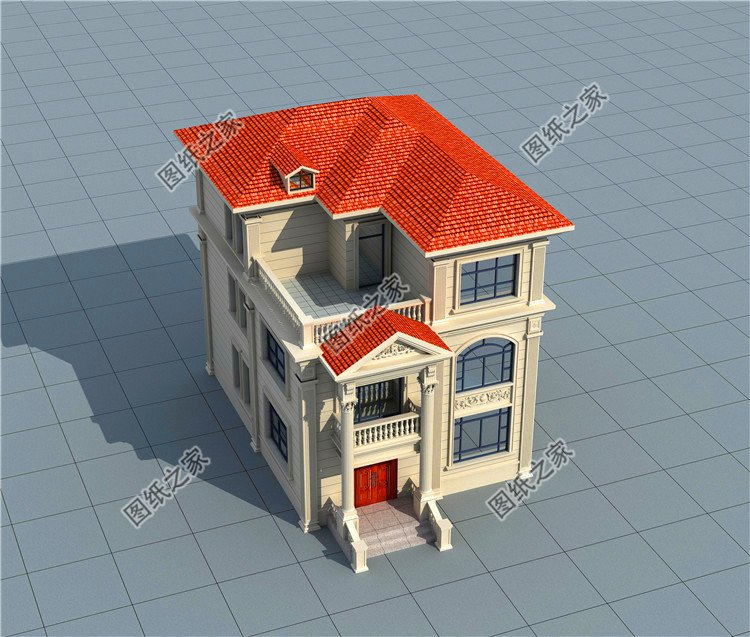 開間9米農(nóng)村三層別墅圖，就算宅基地再小，建出來的房子也能很氣派