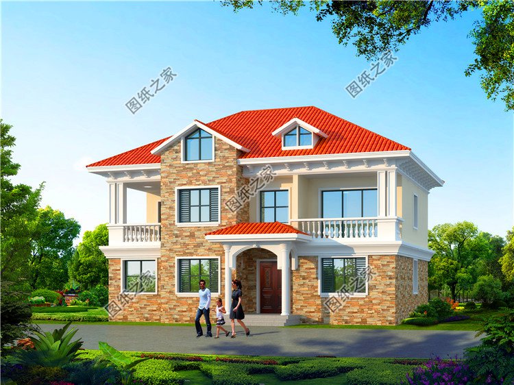 四間兩層經(jīng)典別墅設(shè)計圖，不到40萬的造價，實用省錢又劃算