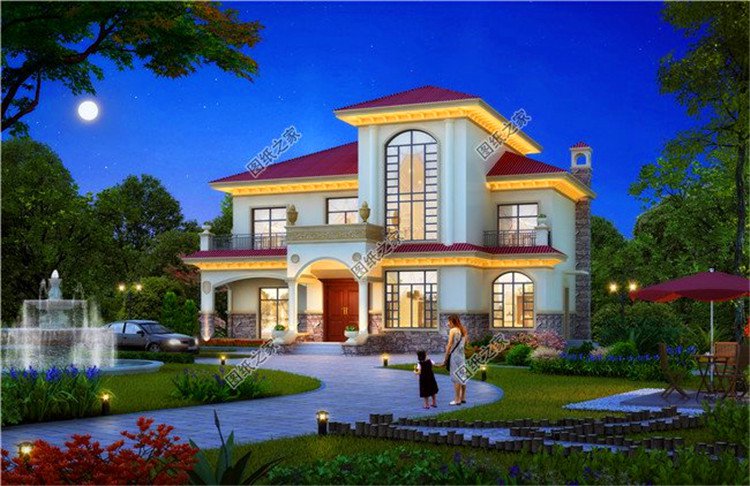 四間兩層經(jīng)典別墅設(shè)計圖，不到40萬的造價，實用省錢又劃算