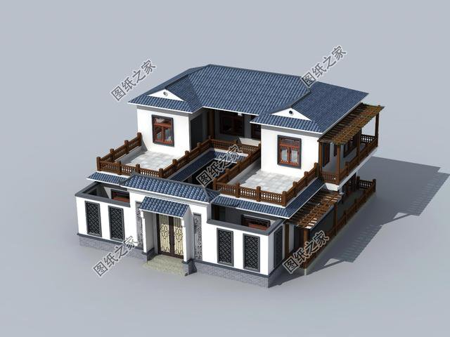 農(nóng)村四合院效果圖及戶(hù)型圖，有個(gè)庭院才是家，精美氣派太驚艷